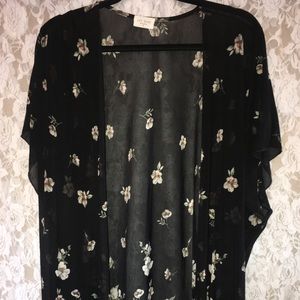 Ivy Rose Flowery Black Coverup
